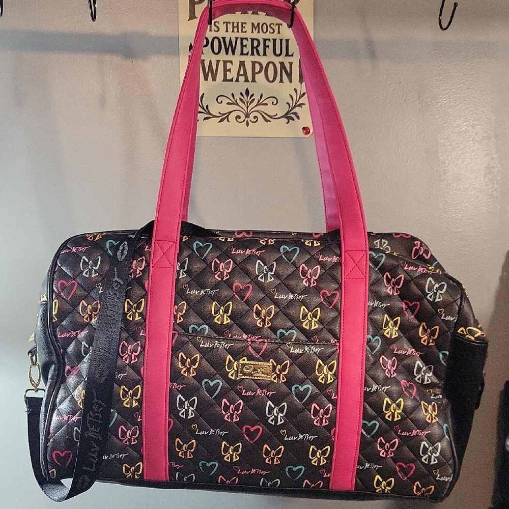 Betsey Johnson Multicolor Quilted Travel Bag